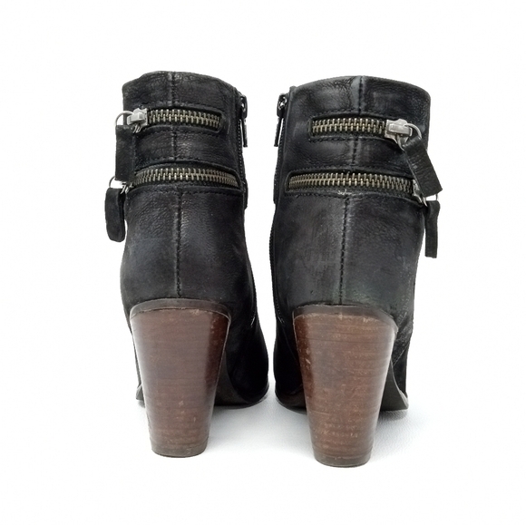 Diba Women's Size 6.5M Black Leather Double Zip Ankle Booties - Picture 10 of 15